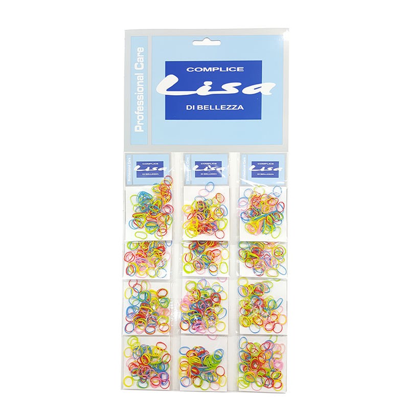 CARTELLA ELASTICI CAUCCIÙ GOMMA MULTICOLORE D. 8 MM 12 BUSTE