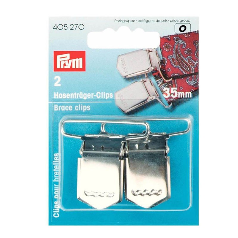 CLIPS BRETELLE ACCIAIO 35 MM ARGENTO 2 PZ PRYM