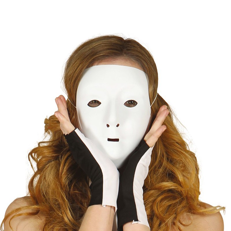 MEZZA MASCHERA BIANCA DA DECORARE PVC