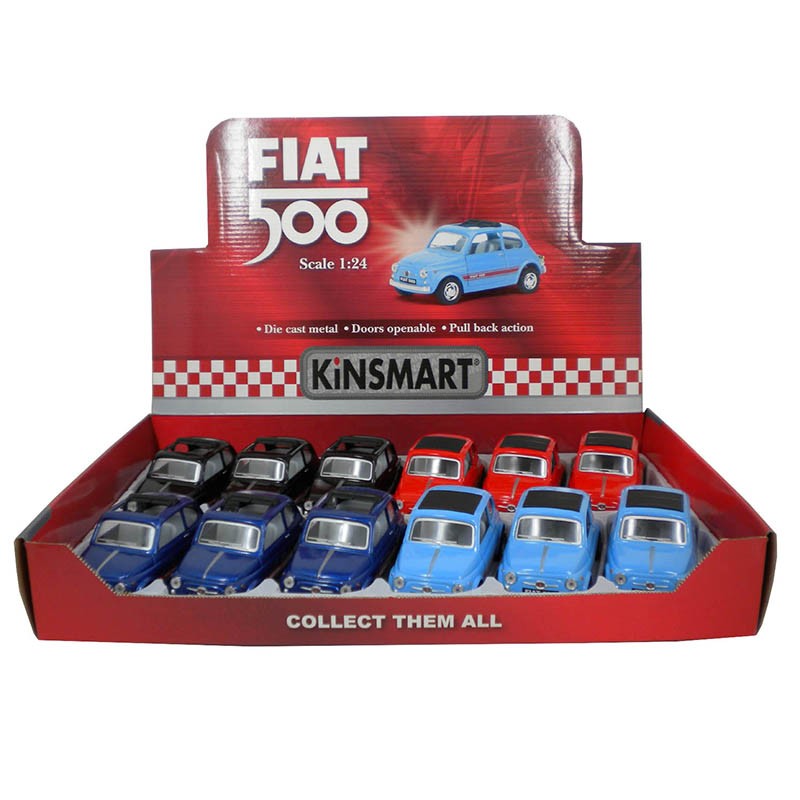 D:CAST 1:24 FIAT 500 IN DISPLAY KINSMART