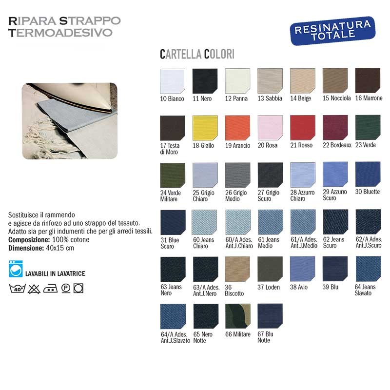 RIPARA STRAPPO TERMOADESIVO 40 X 15 CM BLU