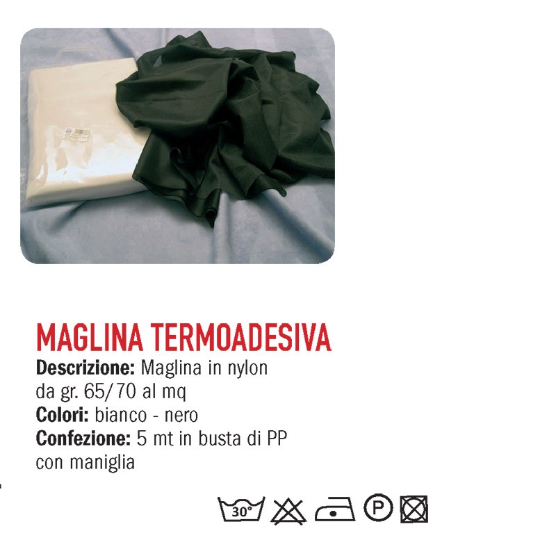 MAGLINA TERMOADESIVA IN NYLON 65/70 GR AL MQ 5 METRI BIANCO