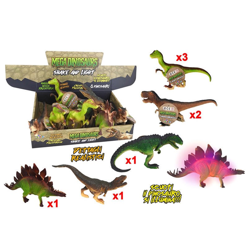 DISPLAY DINOSAURI LUMINOSI 21 CM