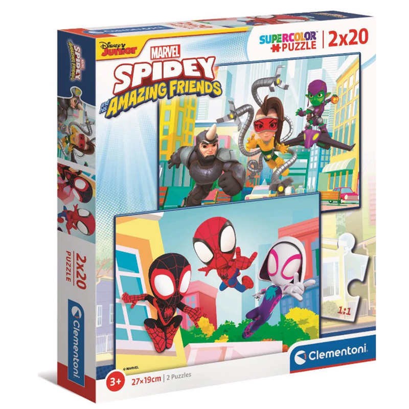 PUZZLE 2X20 SPIDEY E I SUOI AMICI CLEMENTONI