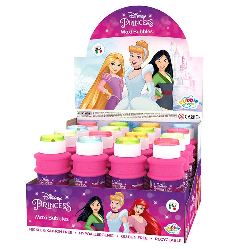 SCATOLA 16 PEZZI MAXI PRINCESS BOLLE DI SAPONE 175 ML