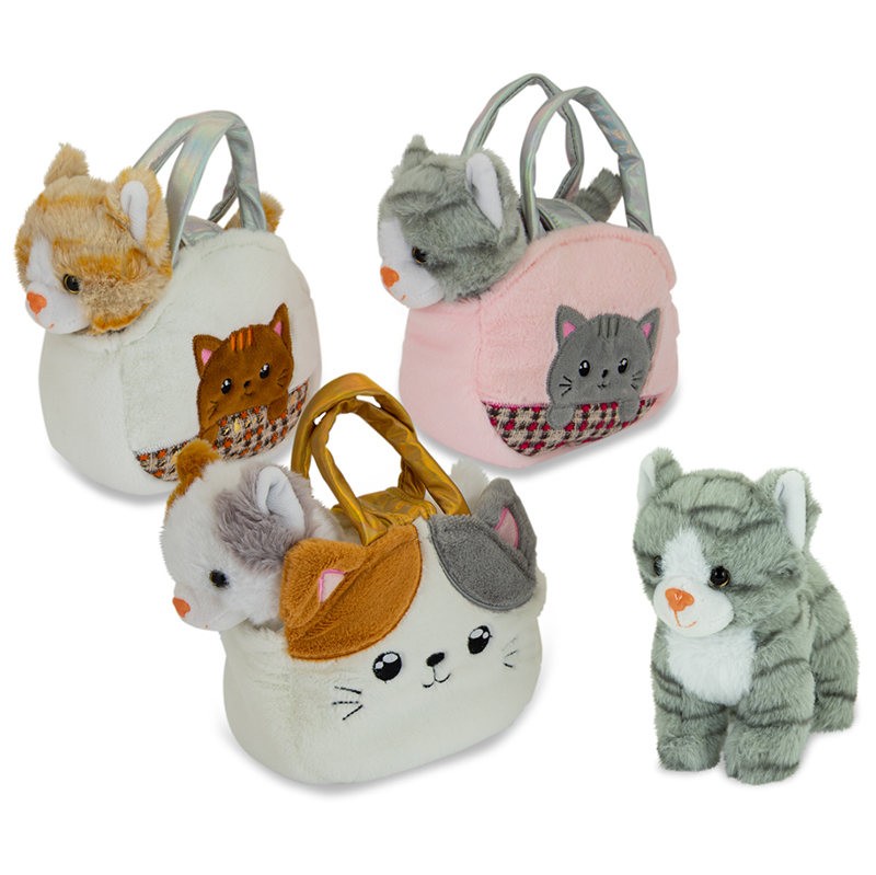 GATTO IN BORSETTA 3MDL 17CM