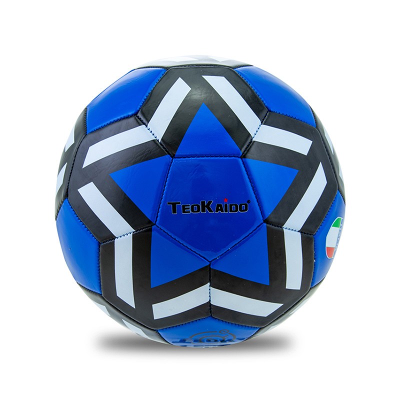 PALLONE PVC CALCIO BLU NERO TAGLIA 5