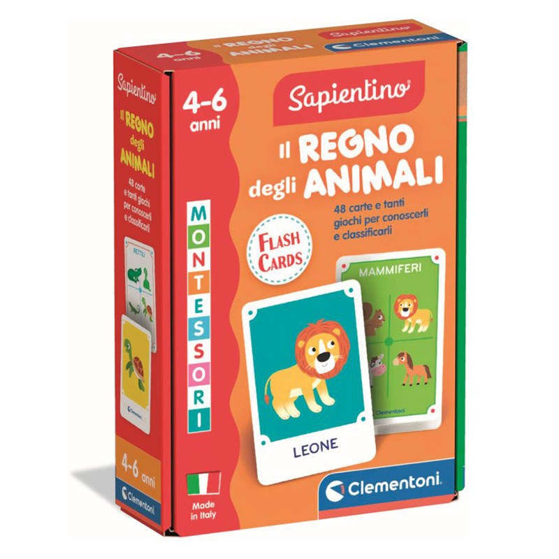 FLASH CARD MONTESSORI IL REGNO DEGLI ANIMALI CLEMENTONI