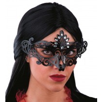 MASCHERA NERA IN PLASTICA CON GEMME