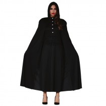 MANTELLO NERO CON CAPPUCCIO CM 135