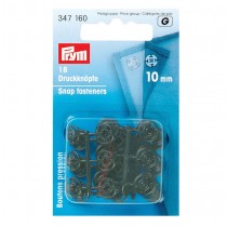 BOTTONI AUTOMATICI IN PLASTICA NERO 10 MM 18 PZ PRYM