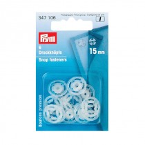 BOTTONI AUTOMATICI IN PLASTICA TRASPARENTE 15 MM 6 PZ PRYM