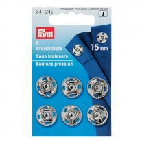 BOTTONI AUTOMATICI 15 MM ARGENTO 6 PZ PRYM