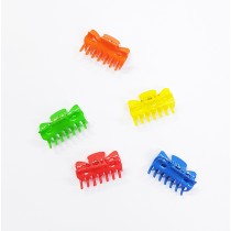 PINZA IN PLASTICA PER CAPELLI PICCOLA CM 3.6 ECO COLORI ASSORTITI SFUSO