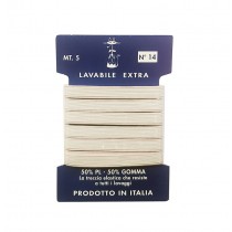 TRECCIA ELASTICA EXTRA LAVABILE 9 MM 5 METRI COLORE BCO