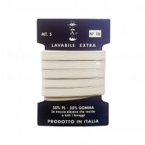 TRECCIA ELASTICA EXTRA LAVABILE 10 MM 5 METRI COLORE BCO