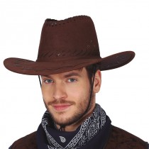 CAPPELLO COWBOY MARRONE SCURO IN SIMIL PELLE