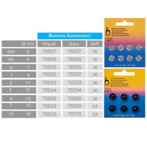 BOTTONI AUTOMATICI NICHEL 7 MM BLISTER DA 36 PEZZI