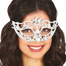 MASCHERA ARGENTO CON GLITTER