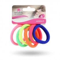 ELASTICO SPORTY SMALL 4 CM FLUO 6 PZ COL VARI CON CAVALLOTTO