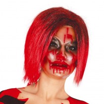 MASCHERA TRASPARENTE DONNA CON SANGUE PVC