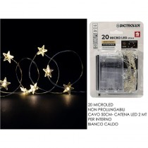 FILO NUDO 20 LED B/O FLASH STELLE CALDO