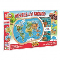 GIOCO LEGNO MONDO PUZZLE