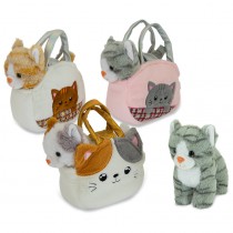 GATTO IN BORSETTA 3MDL 17CM