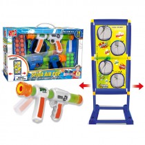 SET TIRO A SEGNO BERSAGLIO ELETTR. H 100CM 2 PISTOLE AD ARIA 20 PALLINE