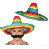 SOMBRERO MESSICANO MULTICOLORE 50 CM PAGLIA