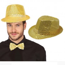 CAPPELLO GANGSTER PAILLETTES ORO