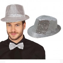 CAPPELLO GANGSTER PAILLETTES ARGENTO