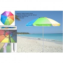 OMBRELLONE 200 OXFORD SILVER AIRVENT FIBERGLASS ARCOBALENO 32/32