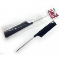 PETTINE CODA NERO MANICO INOX CM 22 CON CAVALLOTTO