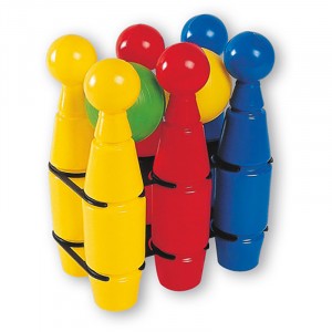 SET 6 BIRILLI IN PLASTICA COLORATA CON 2 BOCCE H. 25,5 CM