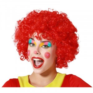 PARRUCCA RICCIA ROSSA PAGLIACCIO CLOWN 110 GR