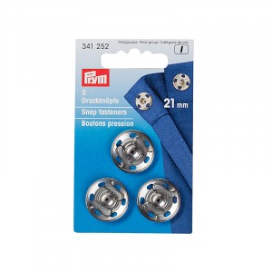 BOTTONI AUTOMATICI ARGENTO 21 MM 3 PZ PRYM