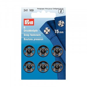 BOTTONI AUTOMATICI 15 MM NERO 6 PZ PRYM