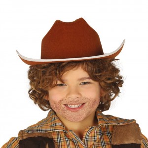 CAPPELLO BAMBINO COWBOY MARRONE IN FELTRO