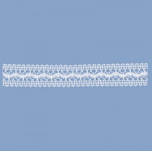 MERLETTO INCASSO COTONE 23 MM BIANCO 10 METRI