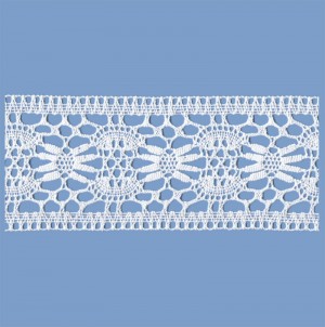 MERLETTO INCASSO COTONE 62 MM BIANCO 10 METRI