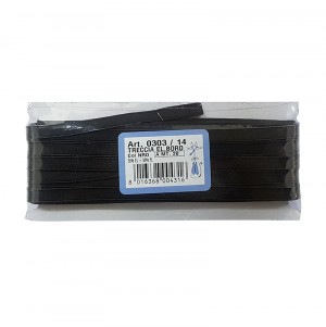 TRECCIA ELASTICA BORDATA 9,3 MM 20 METRI COLORE NERO