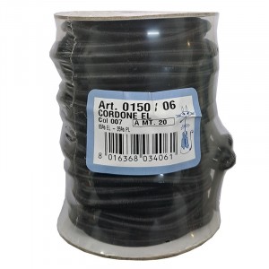 CORDONE ELASTICO 5 MM 20 METRI COLORE NERO