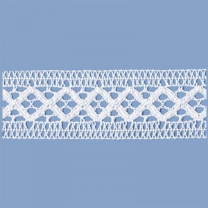 MERLETTO INCASSO COTONE 50 MM BIANCO 10 METRI