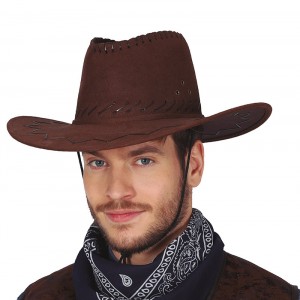 CAPPELLO COWBOY MARRONE SCURO IN SIMIL PELLE
