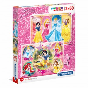 PUZZLE 2X60 PRINCESS CLEMENTONI