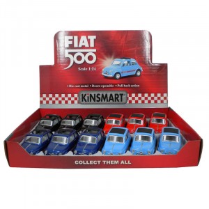 D:CAST 1:24 FIAT 500 IN DISPLAY KINSMART