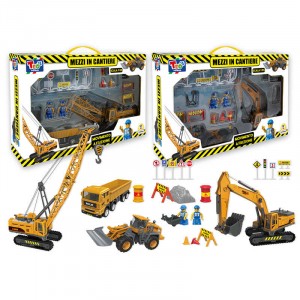 PLAYSET MEZZI IN CANTIERE A FRIZIONE 2 MDL SCALA 1:55