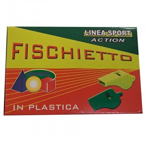 FISCHIETTO PLASTICA CON GANCETTO COL.ASS. 12 PZ