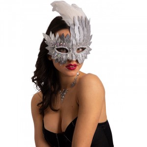 MASCHERA ARGENTO ECOPELLE PLASTICA